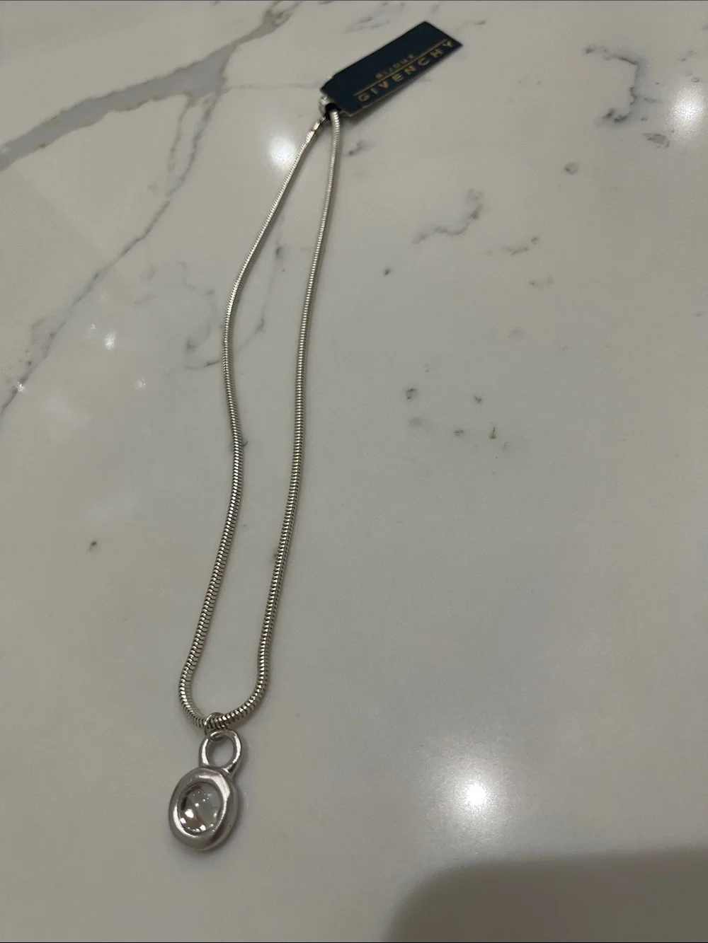 Givenchy Polished Silver Pendant Necklace